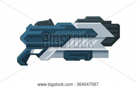 Futuristic Space Blaster, Fantastic Gun, Handgun Of Alien, Childish Pistol Vector Illustration