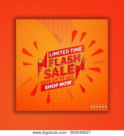 Flash Sale Modern Social Media Banner Promotional Template Design, Flash Sale Banner Template Design