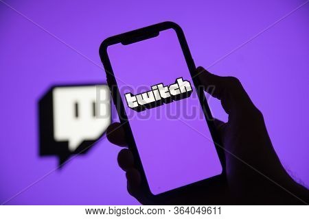 London, Uk - April 30 2020: Twitch Game Live Streaming Logo On A Smartphone