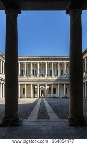 Milan, Italy, October 2016 - The State Archive Building In The City Of Milan, Italy