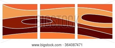 Set Of Square Backgrounds With Abstract Wavy Pattern For Social Networks With Place For Text. Combin