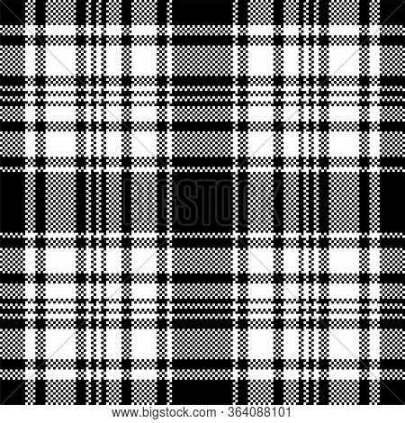 Pixel Background Vector Design. Modern Seamless Pattern Plaid. Square Texture Fabric. Tartan Scottis