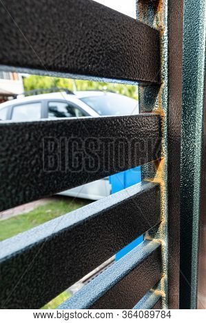 Rust Forming On Non Galvanized Epoxy Painted Steel Metal Gate