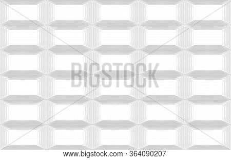 3d Rendering. Seamless Modern White Rectangle Grid Pattern Design Wall Art Background.