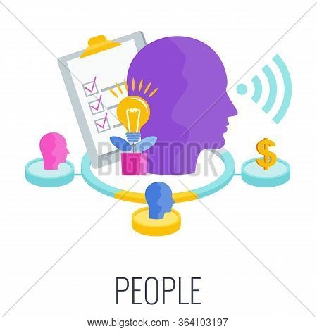 People Infographics Pictogram. 7 Ps Marketing Mix Infographic Flat Vector Illustration Scheme. Strat