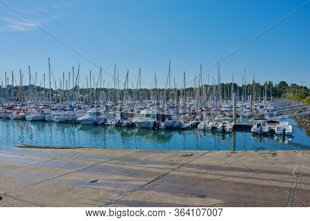 Port-la-foret, Brittany, France - July 09, 2019: Harbor Of Port-la-foret In Brittany, France