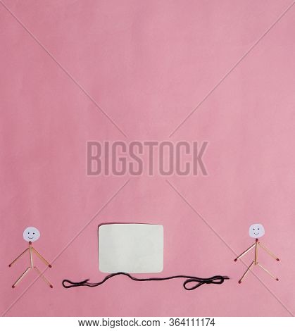Social Distancing Or Safe Distance Due To Coronavirus Or Covid-19 Conceptual Photo With Match Stick 