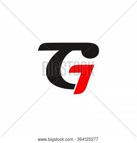Letter Tg Simple Arrow Linked Geometric Symbol Logo Vector