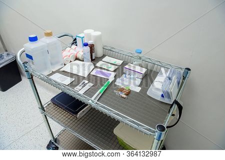 Medications Prepared For Surgery On The Operating Table.