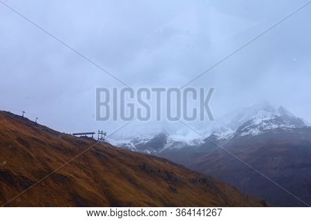 View Of Landscape Furi Mountain From Cable Car In Zermatt, Swiss