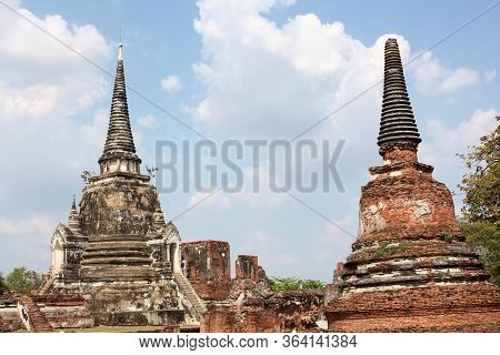 The Wat Phrasisanpeth Is Famous And History Landmark Of Ayutthaya,thailand