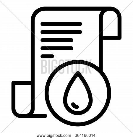 A Drop On A Paper Scroll Icon. Outline A Drop On A Paper Scroll Vector Icon For Web Design Isolated 