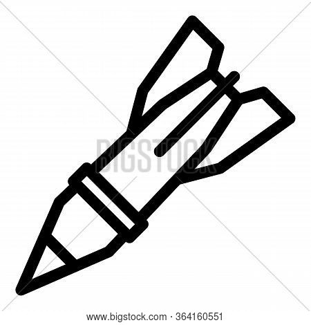 Attacking Rocket Icon. Outline Attacking Rocket Vector Icon For Web Design Isolated On White Backgro