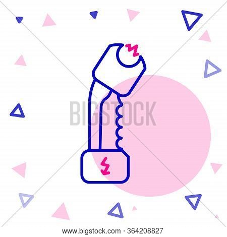 Line Police Electric Shocker Icon Isolated On White Background. Shocker For Protection. Taser Is An 