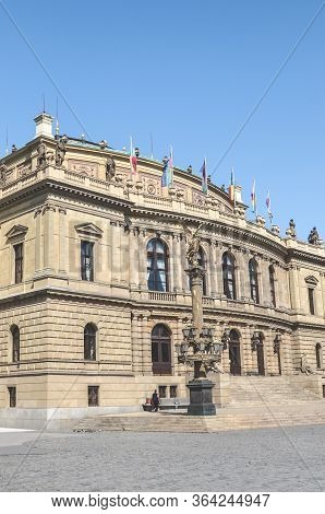 Prague, Czech Republic - April 23, 2020: Historical Neo-renaissance Style Building Of Rudolfinum, Co