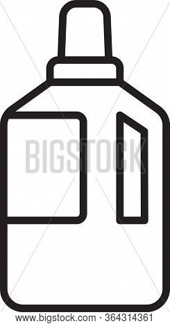 Black Line Fabric Softener Icon Isolated On White Background. Liquid Laundry Detergent, Conditioner,