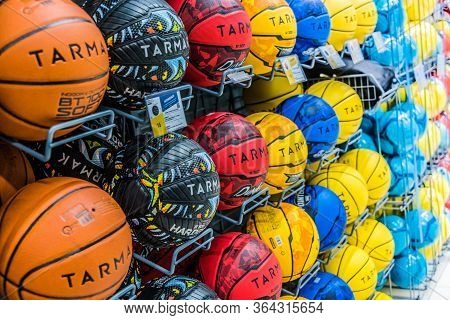 Tarmak Basketballs Put Up For Sale In The Decathlon Store