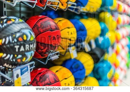 Tarmak Basketballs Put Up For Sale In The Decathlon Store