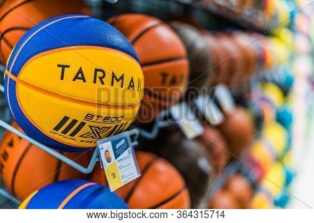 Tarmak Basketballs Put Up For Sale In The Decathlon Store