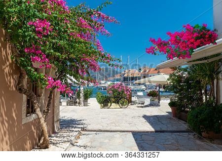 Beautiful Kefalonia Sea Port Village In A Sunny Day In Summer Holiday In Greece