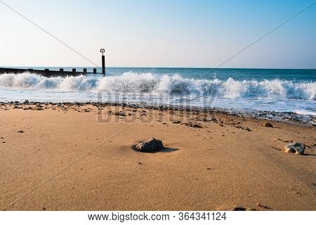 Southbourne,Bournemouth, UK-March 27, 2020: Photos from Southbourne Beach.