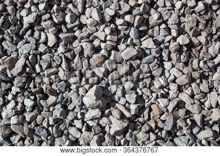 A Bulk Of Gravel Rock Which Is Preparation For Construction Working Site, Material For Building Indu