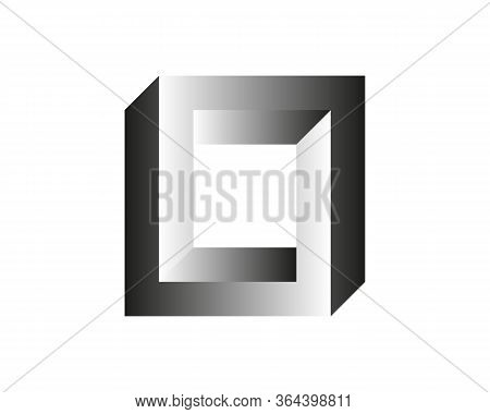 Abstract Gray 3d Spiral Shape. Vector Dimensional Object. Geometrical Polygonal Dimensional Object.
