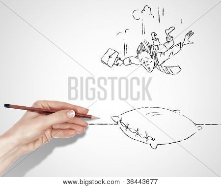 흑인과 백인 사업에서 위험 및 위험에 대 한 그리기
