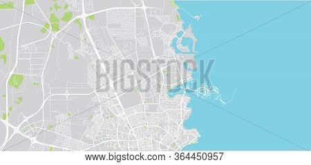 Urban Vector City Map Of Umm Salal Muhammad, Qatar