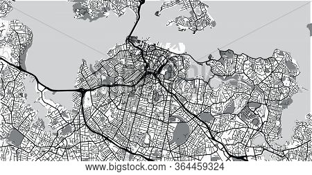 Urban Vector City Map Of Auckland, New Zealand