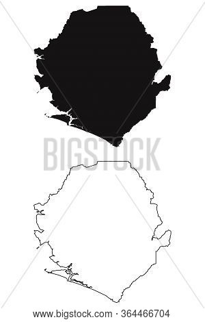 Peru Country Map. Black Silhouette And Outline Isolated On White Background. Eps Vector