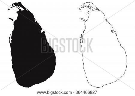 Peru Country Map. Black Silhouette And Outline Isolated On White Background. Eps Vector