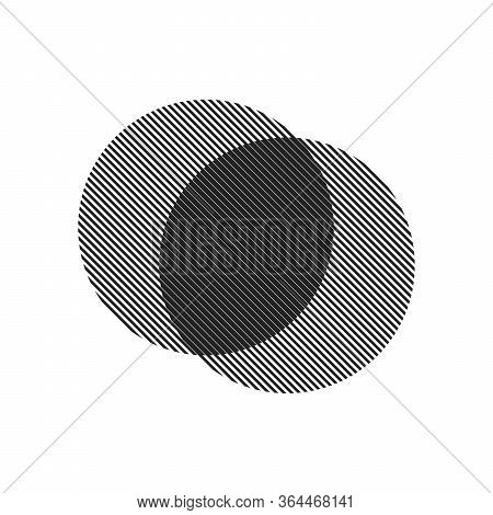 Circle Logo With Lines.square Unusual Icon Design .frame With Vector Stripes .geometric Shape. Stock