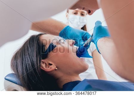 Dentistry Cofferdam Installation Procedure. Modern Dental Treatment