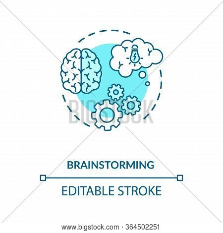 Brainstorming Concept Icon. Problem Solving, Creative Thinking Idea Thin Line Illustration. New Idea