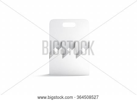 Blank White Cardboard Bottle Holder Mockup, Front View, 3d Rendering. Empty Paperboard Box For Takea
