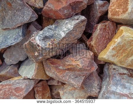 Colored Gravel Stones Background For Construction Industry