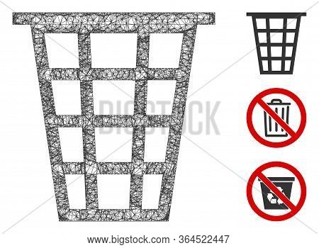 Mesh Junk Polygonal Web 2d Vector Illustration. Carcass Model Is Based On Junk Flat Icon. Triangle N