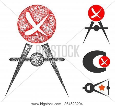Mesh Quality Control Failed Polygonal Web Icon Vector Illustration. Model Is Created From Quality Co