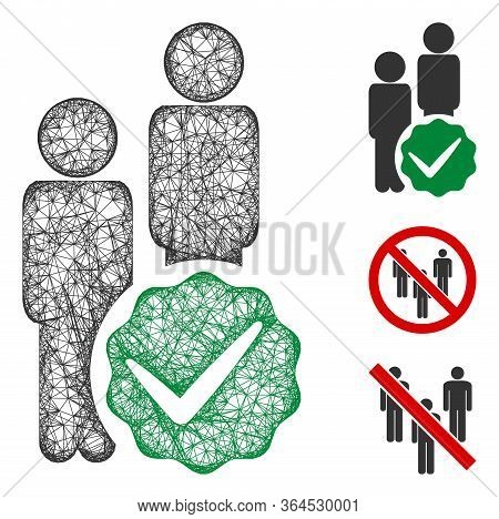 Mesh Men Only Polygonal Web Icon Vector Illustration. Carcass Model Is Based On Men Only Flat Icon. 