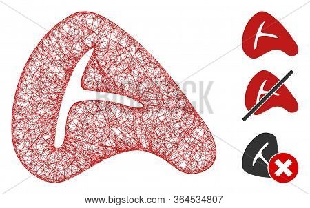 Mesh Meat Steak Polygonal Web Symbol Vector Illustration. Model Is Based On Meat Steak Flat Icon. Tr