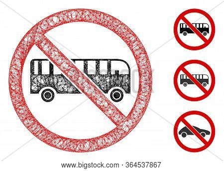Mesh No Bus Polygonal Web Icon Vector Illustration. Model Is Based On No Bus Flat Icon. Triangle Net
