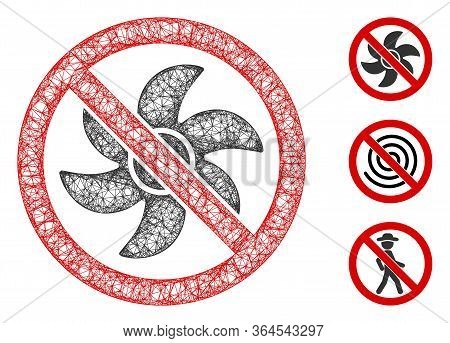 Mesh No Rotor Polygonal Web 2d Vector Illustration. Carcass Model Is Based On No Rotor Flat Icon. Tr