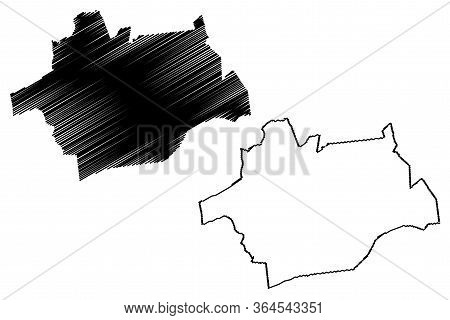 Braga City (portuguese Republic, Portugal) Map Vector Illustration, Scribble Sketch City Of Braga Ma