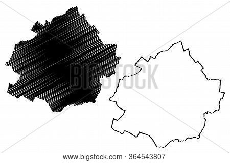 Kalisz City (republic Of Poland, Greater Poland Voivodeship) Map Vector Illustration, Scribble Sketc