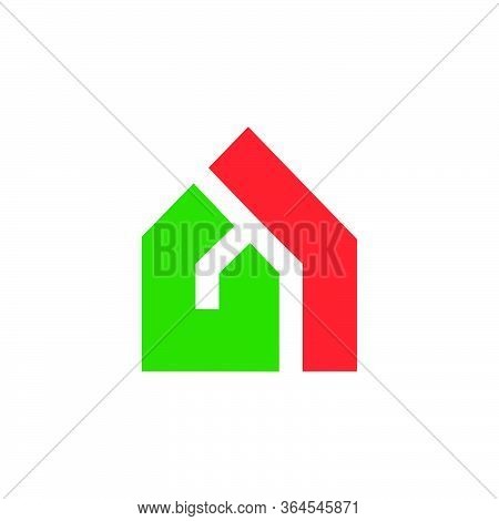 Abstract Letter Uj Home Shape Geometric Logo Vector