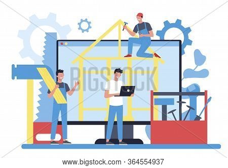 Woodworker Or Carpenter Online Service Or Platform. Joinery And