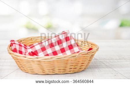 Basket With Red Cage On A Wooden Table,holiday Wallpaper