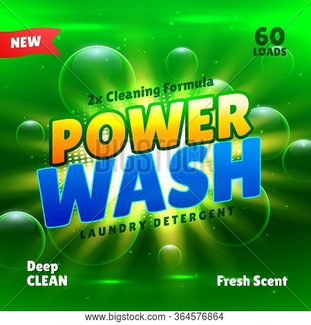 Washing And Cleaning Laundry Detergent Product Packaging Template