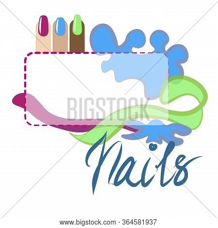 Design Nails Frame And Inscription Banner Pattern. Hand Drown Doodle Style. For Dress Fabric, T Shir